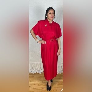 Red 80s does 40s Dress